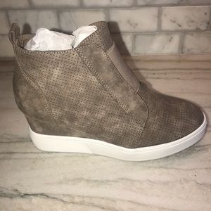 Wedge faux suede sneakers